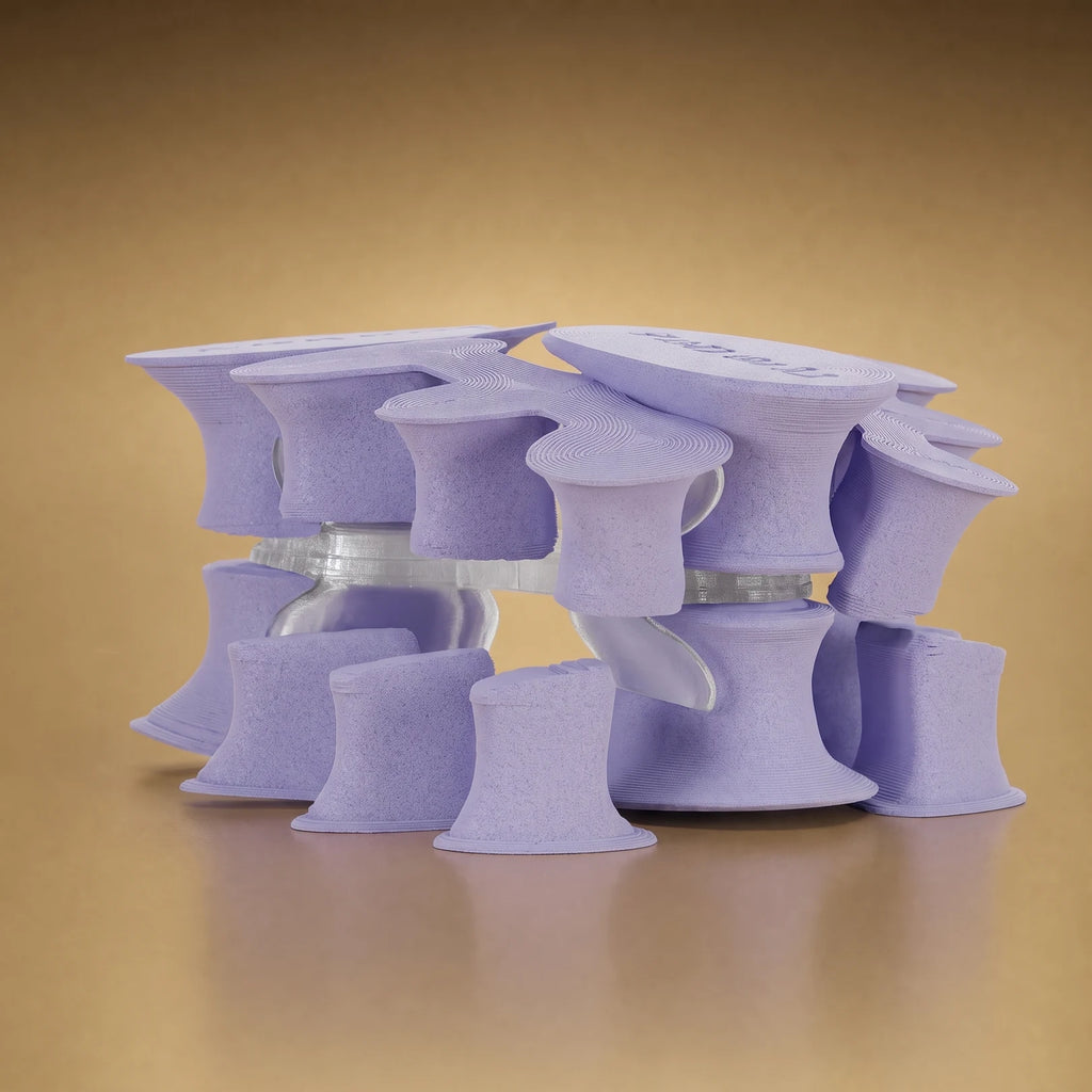 3D Custom Toe Spacers stacked set in Lilac, multiple sizes for progressive training