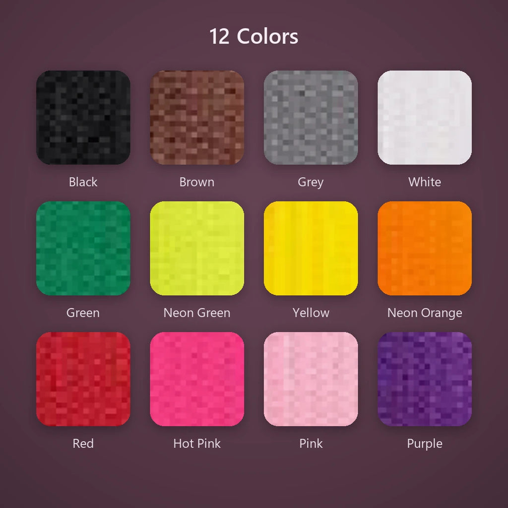 All 12 Performance Lace colors, fabric swatches on plum studio background